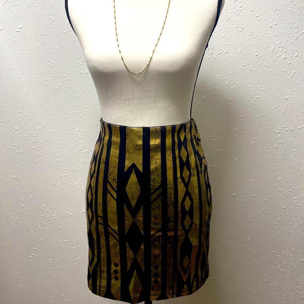 Festival fun gold geometric skirt